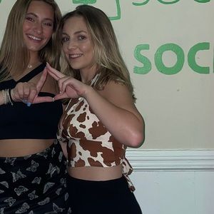 Cow print halter tank